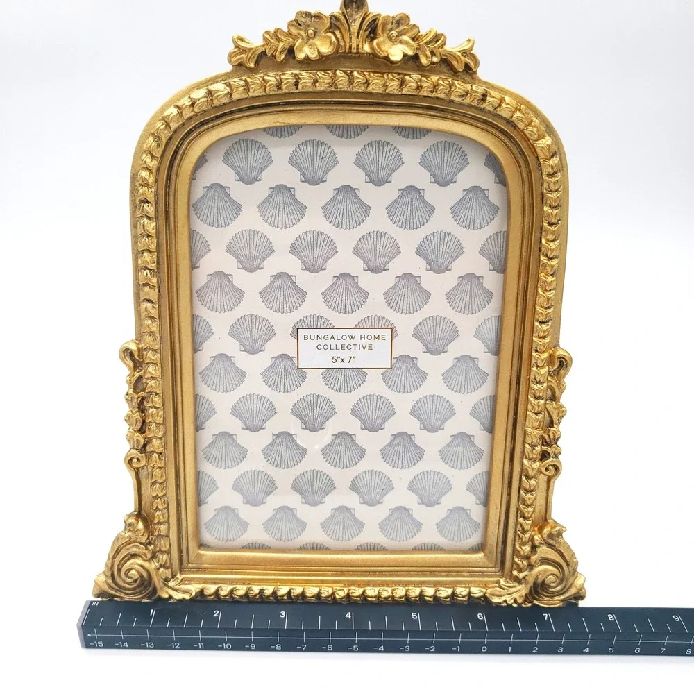 Vtg Style 5x7 Gold Baroque Ornate Picture Frame French Rococo Hollywood Regency